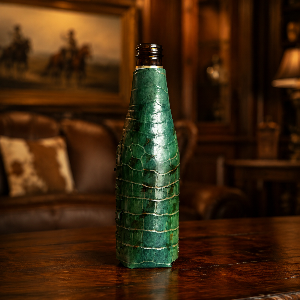 Handmade Leather Koozie-Exotic Leather