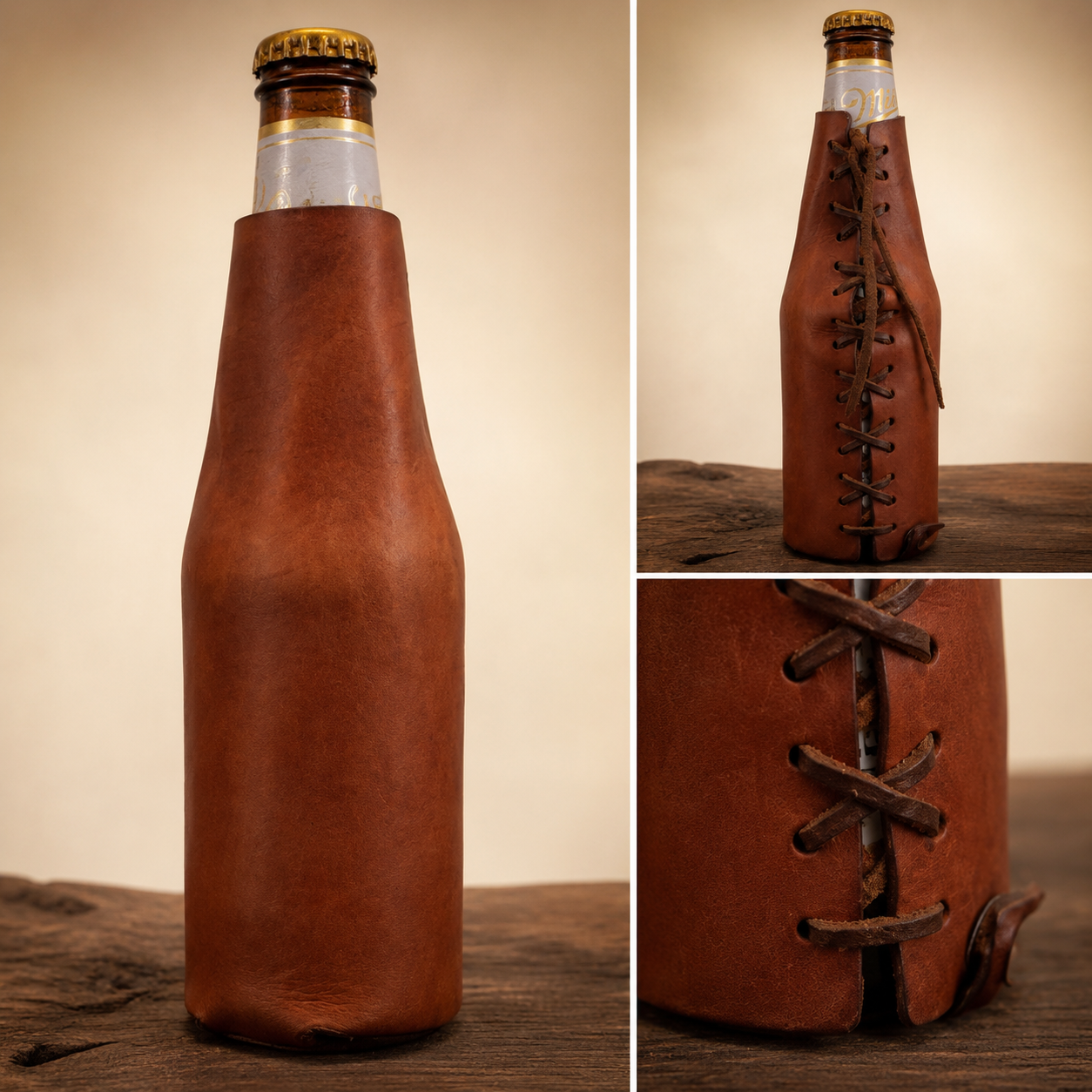 Handmade Leather Koozie-Original